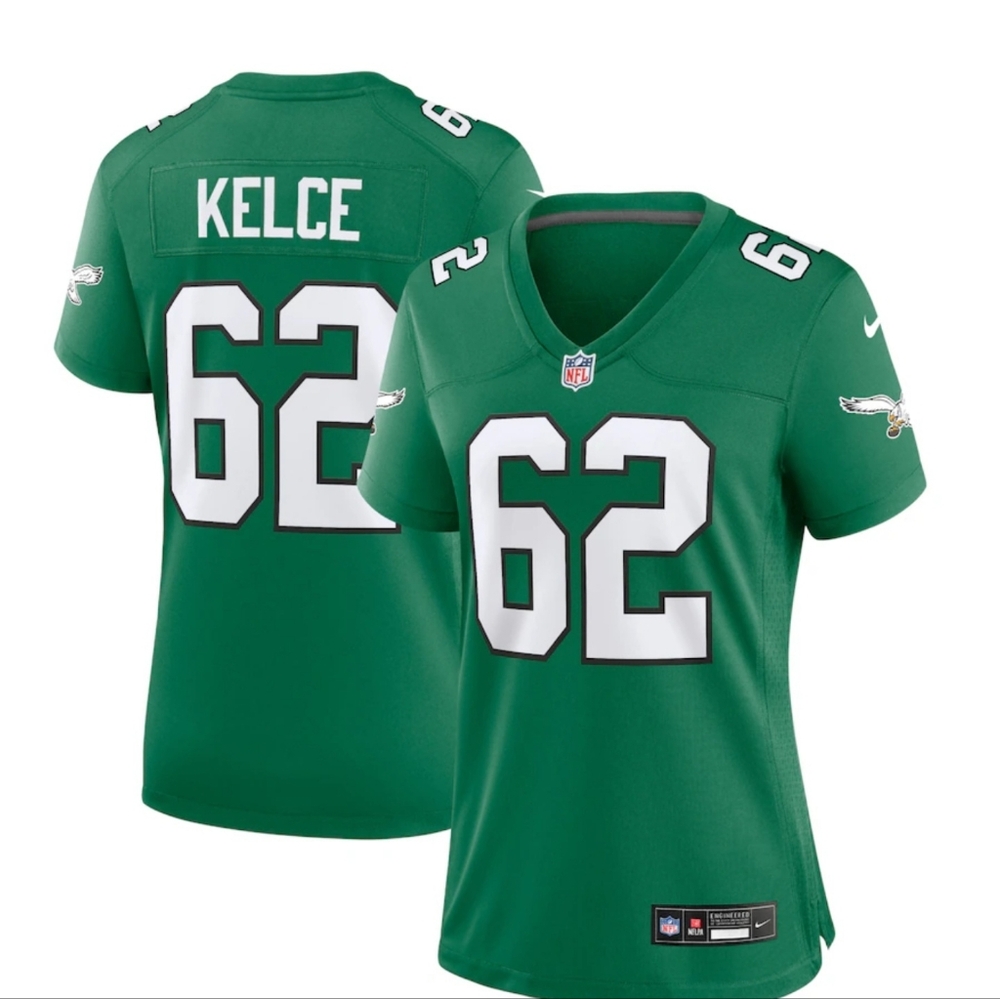 PHILADELPHIA EAGLES JASON KELCE THROWBACK RETRO GREEN JERSEY